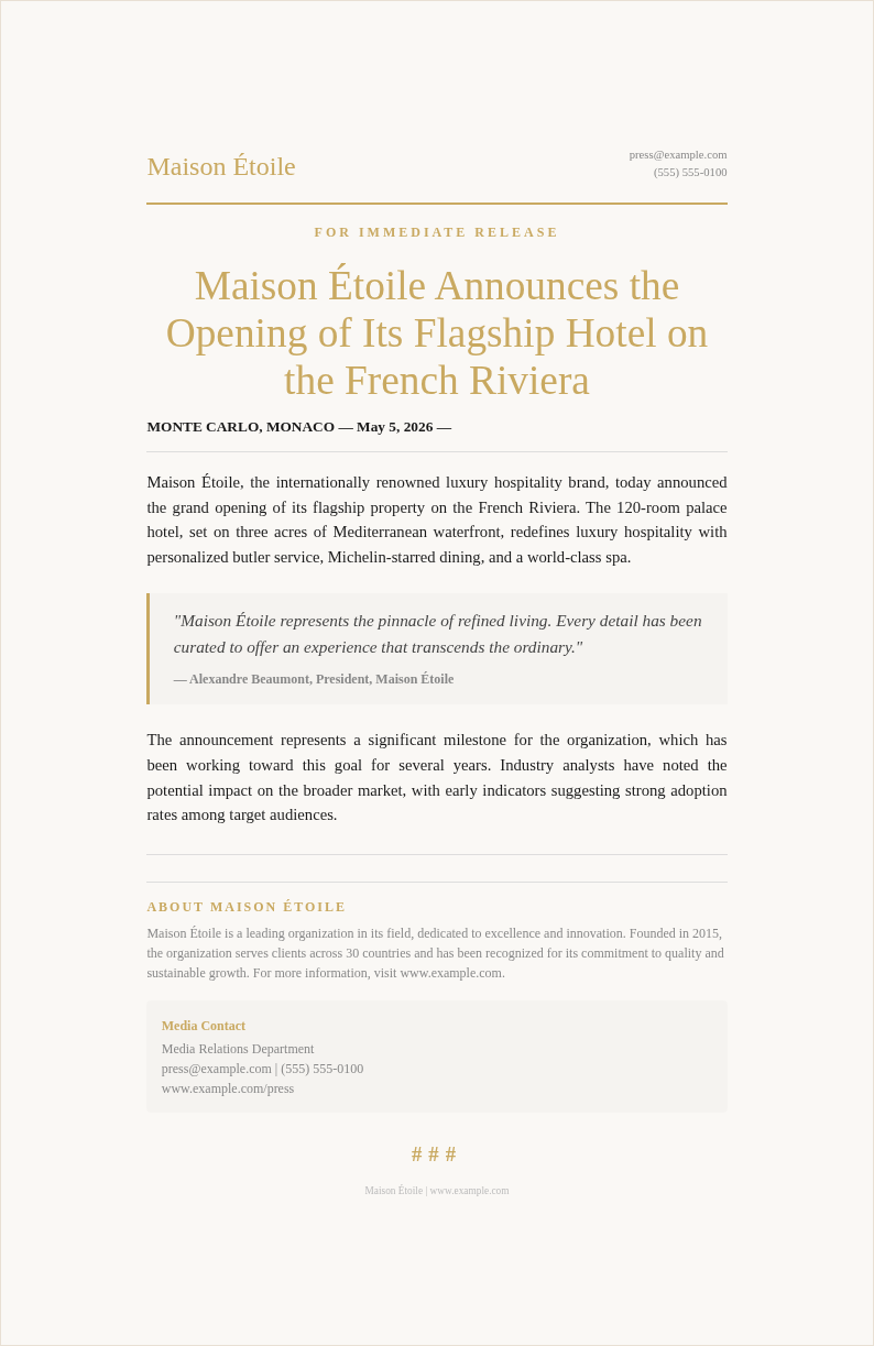 Luxury Premium Press Release